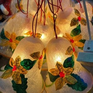 Christmas Decoration Size 6 Fiber Lantern Bell with light Christmas decoration