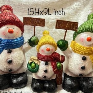 Snowman Figurine set of 3 Christmas Decoration christmas decor Christmas Decoration Snowman Figurine set of 3 christmas decor