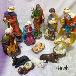 14 inches Colored Nativity Figurine Christmas Decoration christmas decor Christmas Decoration 14 inches Colored Nativity Figurine christmas decor