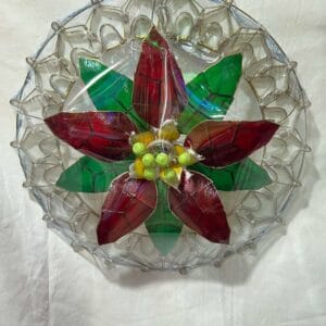 30 inches Multicolor Poinsettia Capiz Parol