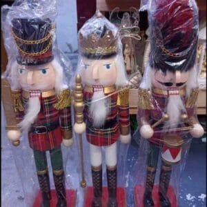 Set of 3 Wooden Nutcracker Black color Christmas Decoration christmas decor Christmas Decoration Set of 3 Wooden Nutcracker Black color christmas decor