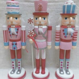 Set of 3 Wooden Nutcracker Pink color Christmas Decoration christmas decor Christmas Decoration Set of 3 Wooden Nutcracker Pink color christmas decor