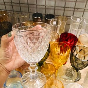 Glass White Diamond Goblets glass