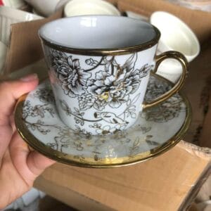 Gold Flower Cup and Saucer Set