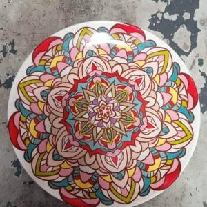 Plates Red Mandala Plates 10 inches plate