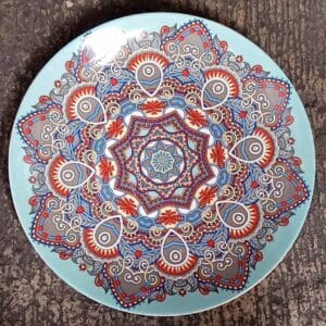 Red Peacock Pattern Moroccan Plates