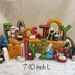 Colored Holy Family Christmas Figurine Christmas Decoration centerpiece decor Christmas Decoration Colored Holy Family Christmas Figurine centerpiece decor